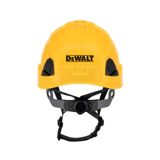 Dewalt DPG22-YELLOW Type II Class E Safety Helmet | 4-Point Ratchet Suspension | Adjustable Chin Strap | Yellow