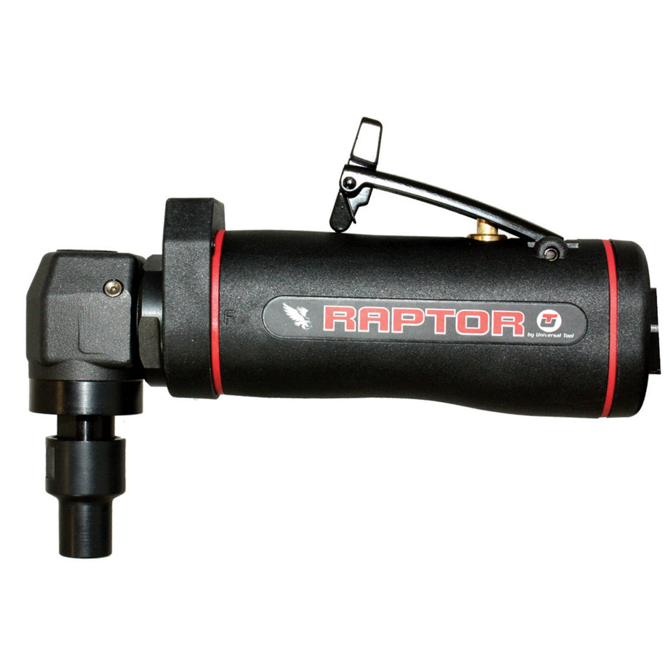 Universal Tool UT8727-12 Raptor Angle Die Grinder | 0.4 HP | 3" Max. Wheel Dia. | 12,000 RPM | 1/4" Collet Size | Rear Exhaust