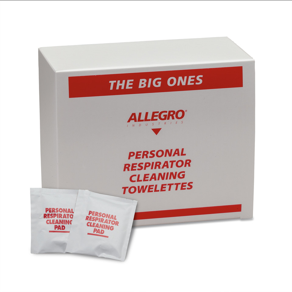 Allegro 1001-05 Personal Respirator Cleaning Pad | Alcohol | 8" x 11" Size | White | Sold by Box of 50