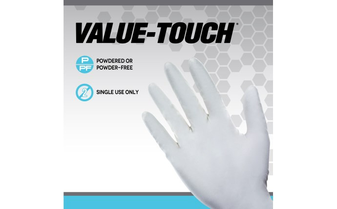 SAS Safety 6594 Value-Touch Powdered Latex Disposable Gloves | 5 Mil | X-Large | Sold by Box of 100
