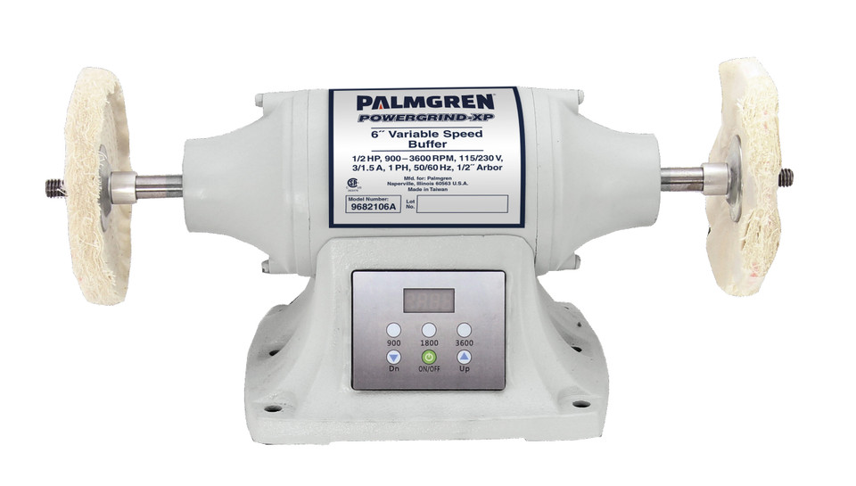 Palmgren 9682106 Variable Speed Bench Buffer | 6" Wheel Diameter | 900 - 3600 RPM | 3/4 HP
