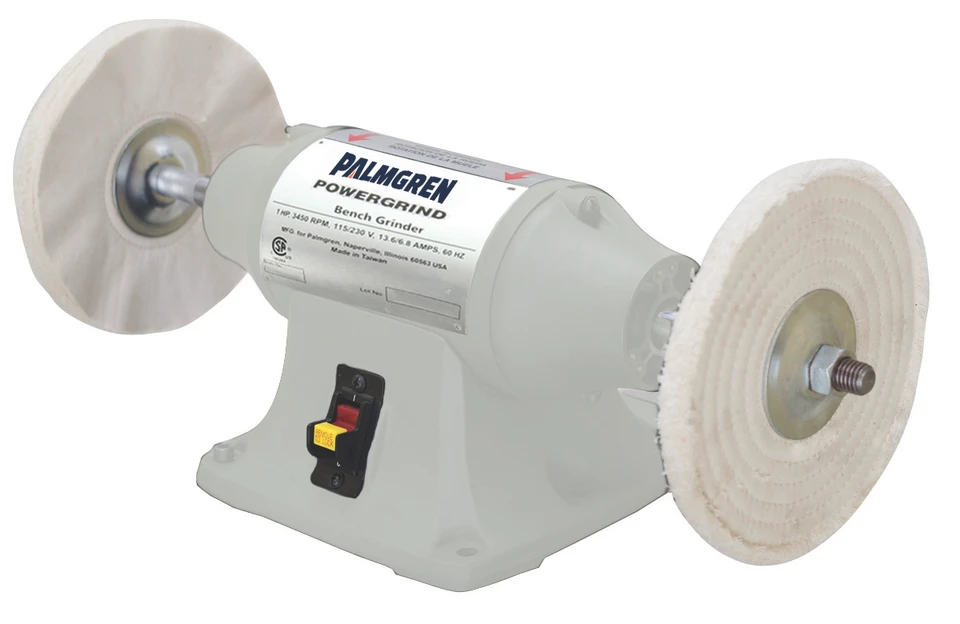 Palmgren 9682083 Powergrind Bench Buffering Machine | 8" Wheel Diameter | 3450 Max RPM | 3/4 HP