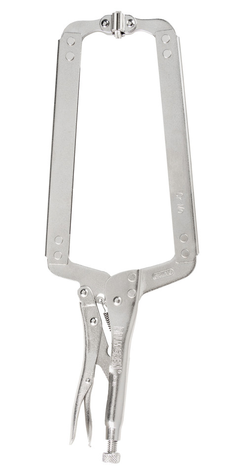 Palmgren 71825 Locking C-Clamp with Pads | 18" Max Open Capacity | 8" Max. Jaw Opening | 1-1/4" Jaw Width