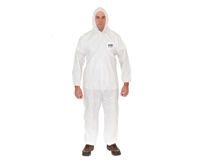 International Enviroguard 8015-XL Hooded Disposable Coverall | Elastic Wrist | White | Size XL | Sold by Box of 25