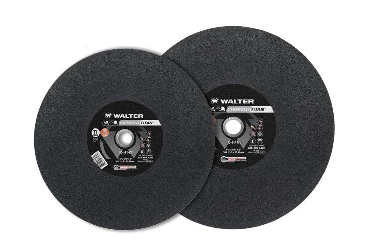 Walter Surface Technologies 10H163 CHOPCUT TiTAN Cut-Off Wheel | Type 1 | 16" Diameter | 9/64" Thickness | 1" Arbor Hole | C-30 Grade | Sold by Box of 10