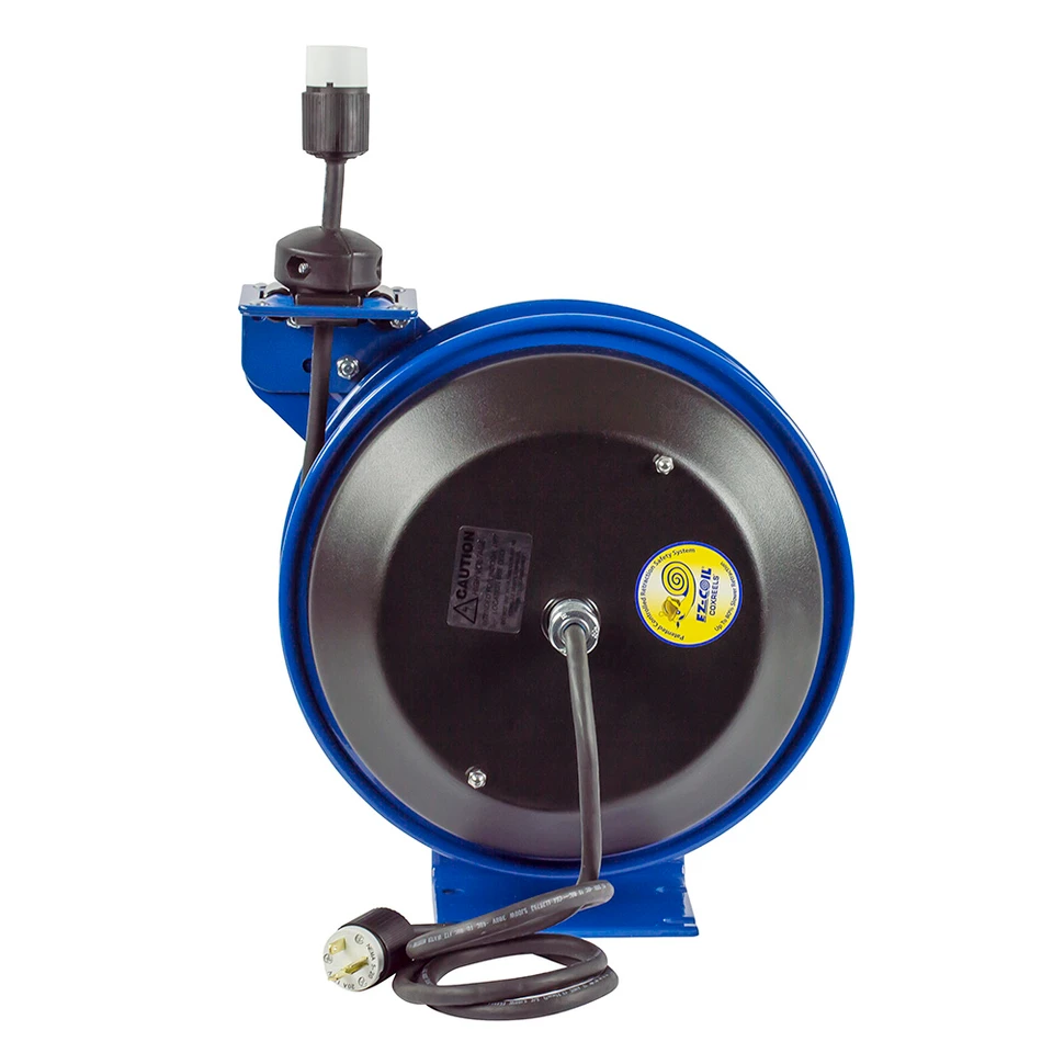 Coxreels EZ-PC24L-0012 Spring Rewind Power Cord Reel | EZ-PC Series | 100' Cord Length | 25 Amps | 115 Volts | Less Cord