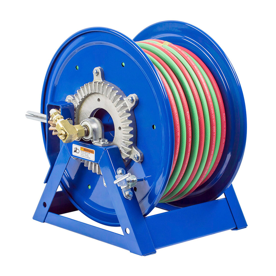 Coxreels 1275WL-3-250-C Dual Hose Hand Crank Welding Reel | 1275W Series | 3/8" Hose Diameter | 250' Hose Length | 200 Max PSI | Less Hose