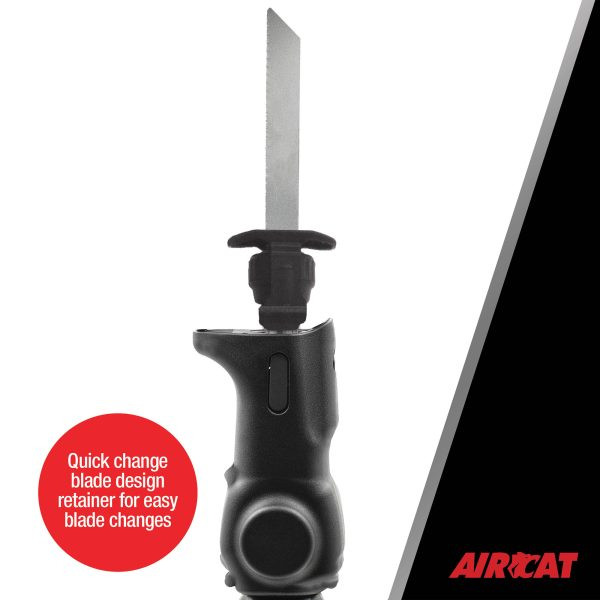 Aircat Pneumatic Tools 6355-A Reciprocating Air Saw | 1/4" Steel - 3" Steel Pipe Cutting Capacity | 5000 SPM | Rear Exhaust