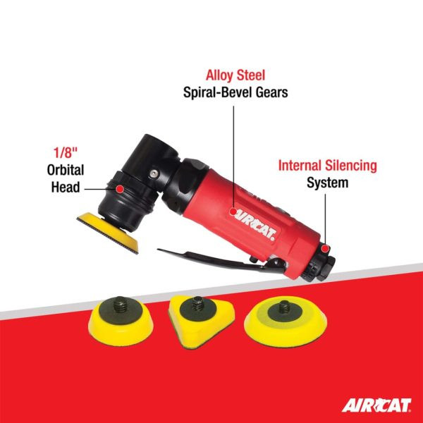 Aircat Pneumatic Tools 6320 Spot Sander/Polisher | 1-1/4", 2, Triangle Pad Size | 13000 RPM | 1/8" Orbit | Rear Exhaust