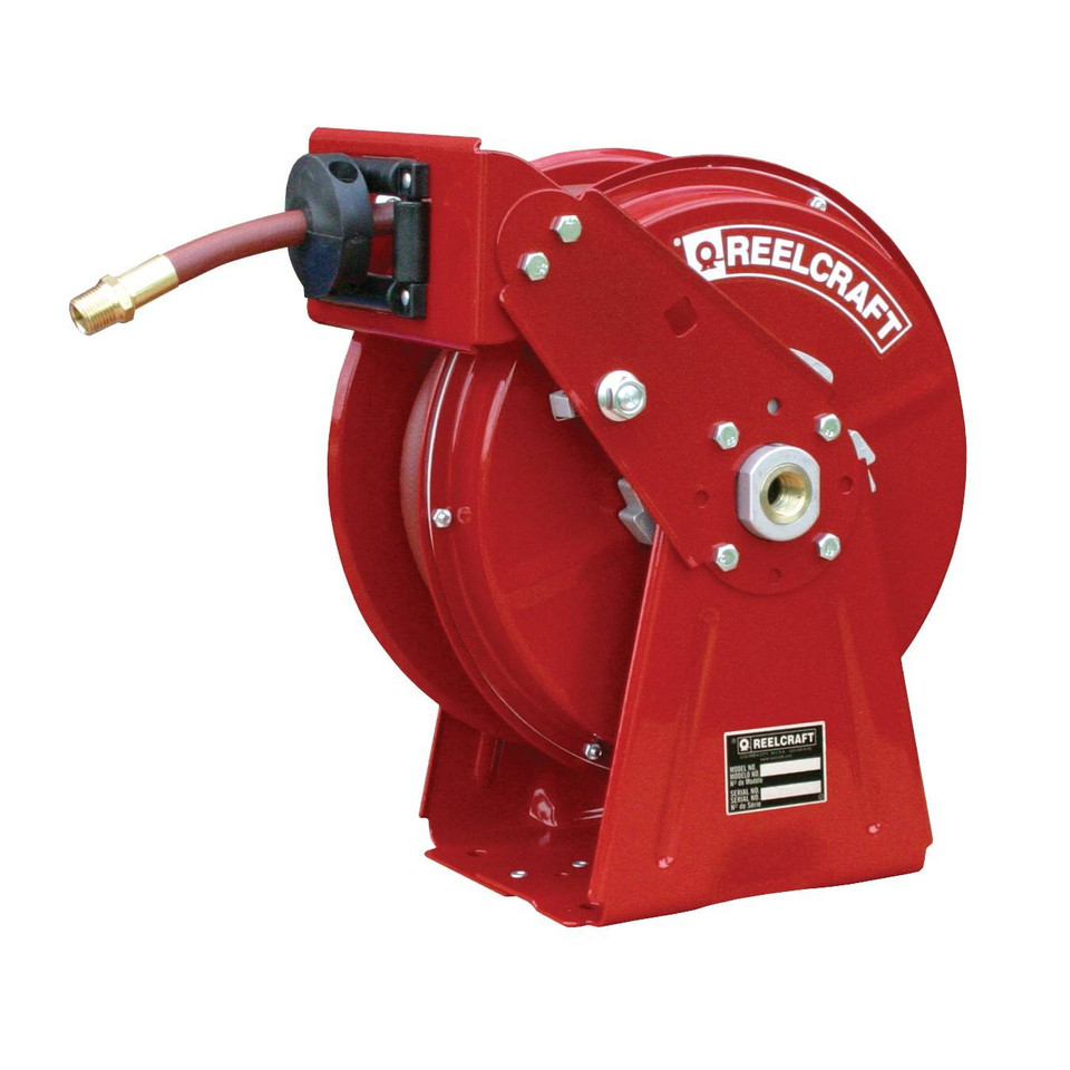 Reelcraft DP5650 OLP Heavy Duty Dual Pedestal Hose Reel | 3/8 in. Hose Diameter | 50 Ft. Hose Length | 300 Max PSI