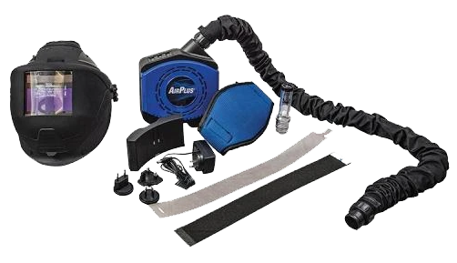 ArcOne AIRPLUS flip-front PAPR kit with welding headtop, blower and breathing tube