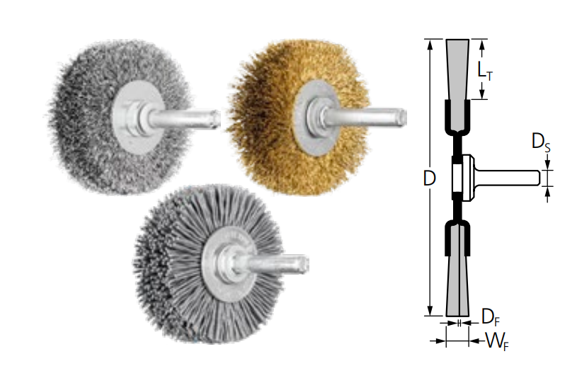 PFERD 82953 Crimped Wire Wheel Brush | 2 Diameter | Brass Wire | Sold by  Box of 10