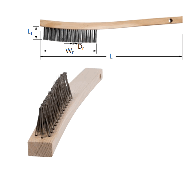 Carbon Steel V-Groove Wire Brush with Handle