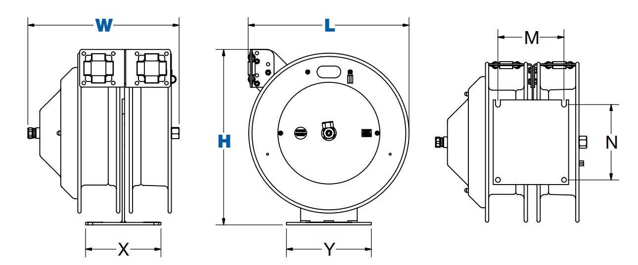 C-L350L-5012L-X Coxreels C Air-Electric Hose Reel, 3/8 Inch ID, 5/8 Inch OD