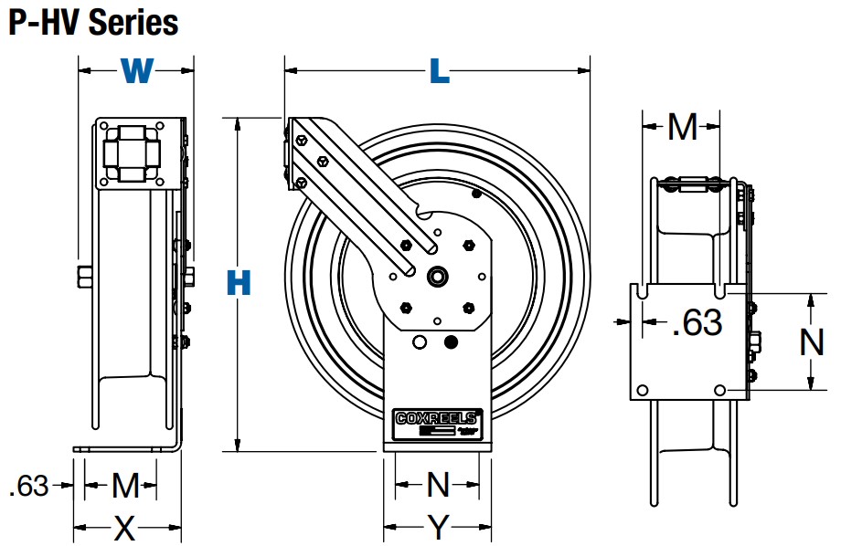 Coxreels P-LP-325 Low Pressure Spring Driven Retractable Air and