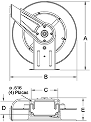 REELCRAFT 7850 OLP SPRING RETRACTABLE HOSE REEL 300PSI 1YEAR