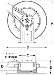 Reelcraft TH5400 OMP  Twin Hydraulic Spring Retractable Hose Reel