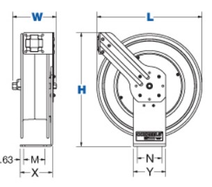Coxreels SHF-N-525 Spring Rewind Fuel Hose Reel, Fuel SH Series, 3/4 Hose  Diameter, 25' Hose Length