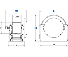 Coxreels TSHF-N-575 Spring Rewind Fuel Hose Reel, Fuel T Series, 3/4  Hose Diameter, 75' Hose Length