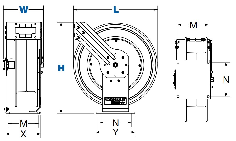 Coxreels MP-N-450 Heavy Duty Spring Rewind Hose Reel