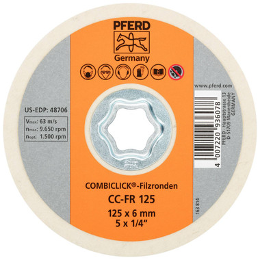 8350 RPM PFERD 48154 Combiclick Non-Woven Unitized Disc Fine Grit Medium-Soft Density 4-1//2 Diameter Silicon Carbide