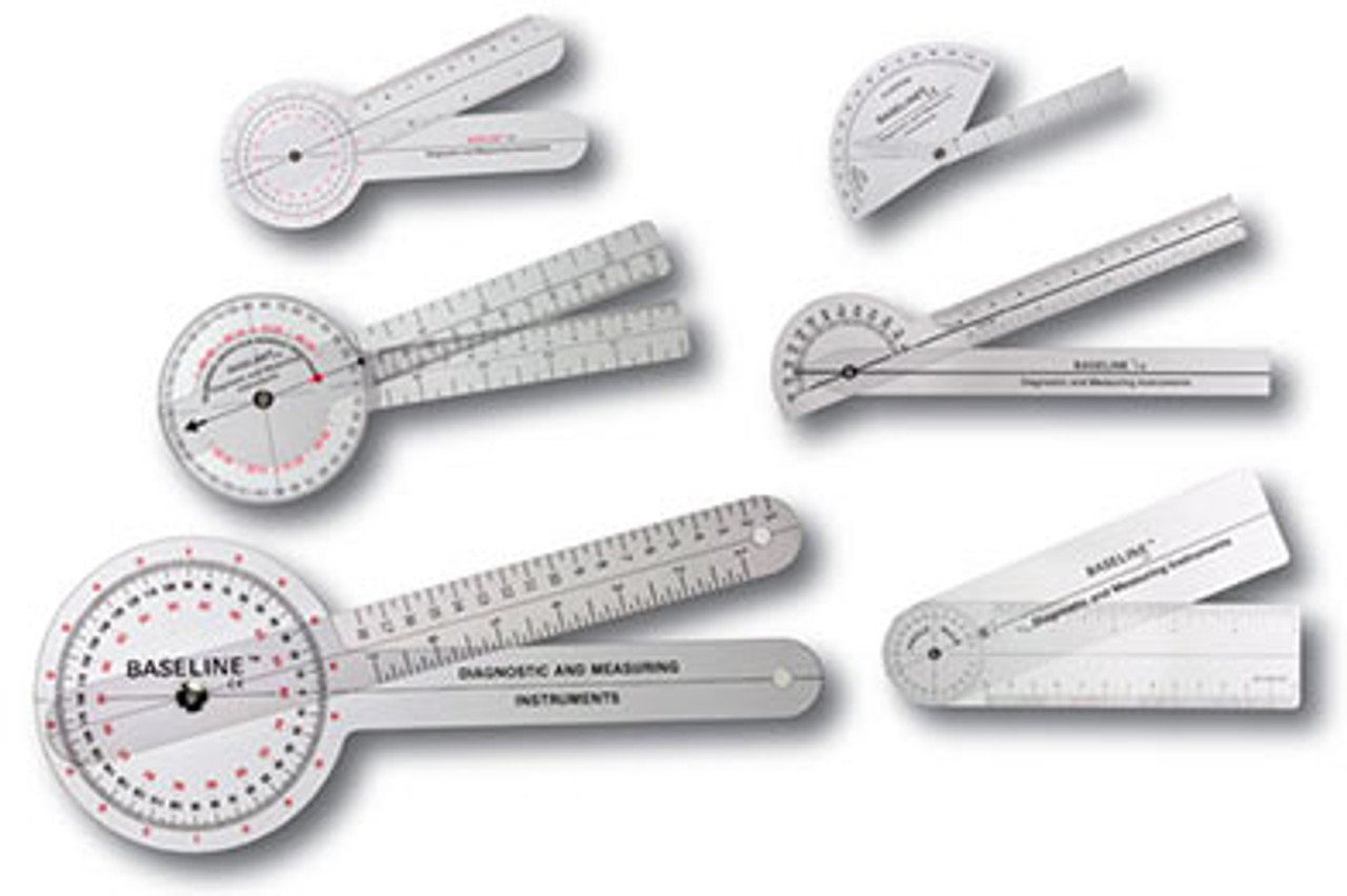 Baseline Plastic Goniometer - 6-piece Set (25 packs)