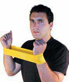 Cando Low-Powder Exercise Resistance Bands 10" Long - Yellow - x-light  (Set of 10)