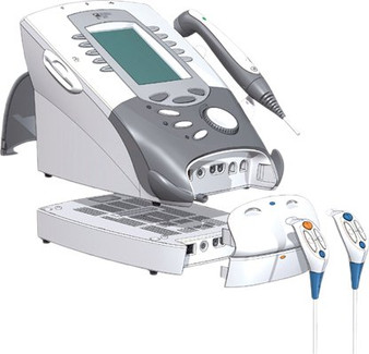 Modular design of Chattanooga's Intelect Legend XT Therapy System provides e-stim and optional therapeutic ultrasound module. Modular design of Chattanooga's Intelect Legend XT Therapy System provides e-stim and optional therapeutic ultrasound module.