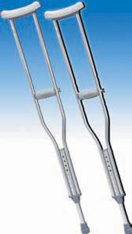Adult Aluminum Height Adjustable Underarm Crutches - 8 Pairs