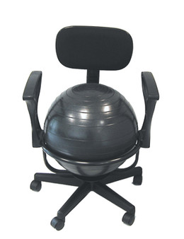 Cando Ball Chair (Metal, Mobile, with Back, Arms and 22-inch Ball)