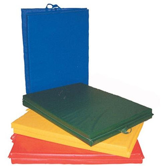CanDo® Mat with Handle - Center Fold - 1-3/8" EnviroSafe® Foam with Cover - 6' x 12' - Specify Color
