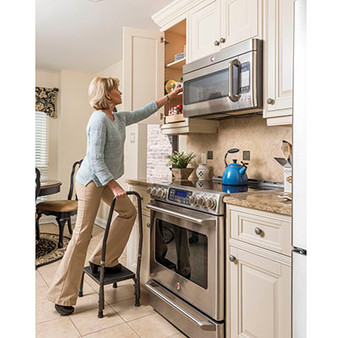 Foot Stool with Hand Rail for Clinics and Treatment Facilities