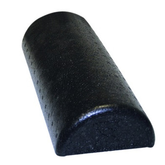 CanDo® Foam Roller - Black Composite - Extra Firm - 6" x 12" - Half-Round