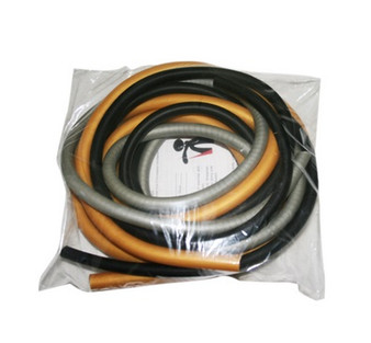 CanDo® Low Powder Exercise Tubing Pep™ Pack - Challenging with Black, Silver, and Gold tubing
