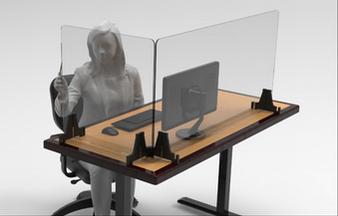 Sneeze Guard with Interlocking Legs For Offices, Businesses and School Settings