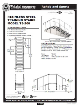 Large Training Stairs Whitehall TS-200 Spec Sheet