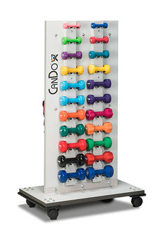 CanDo Mobile Weight Rack  - with Accessories Package (Cuff Weights and Dumbbells)