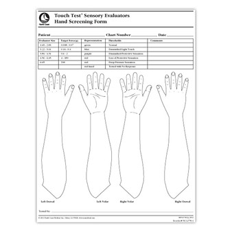 Hand Touch-Test Monofilament Screening Sheets - 100 Pad Pack