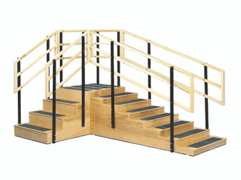 Convertible Training Stairs with "30 x 30" Platform - 4 and 8 Steps - Angled