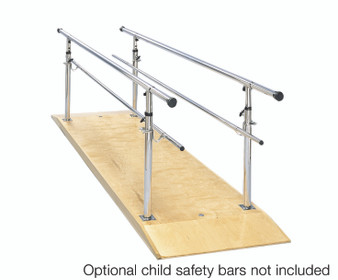 Parallel Bars, height adjustable, wood platform, 10' L x 30" W x 26" - 44" H