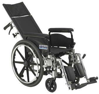 Drive, Viper Plus GT Full Reclining Wheelchair, Detachable Full Arms (20" Seat)