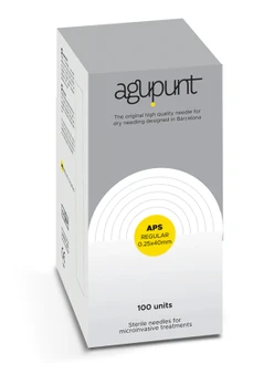 APS, Dry Needle, 0.25 x 40mm, Yellow tip (box of 100)