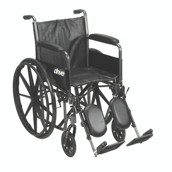 Drive, Silver Sport 2 Wheelchair, Detach. Arms, Elev. Leg Rests, 18" Seat