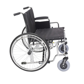 Sentra Heavy Duty 28" Wide Seat Wheelchair, Detachable Desk Arms. Side View