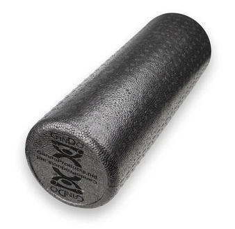 CanDo Round Foam Roller (Black), Extra Firm - 6" x 18"
