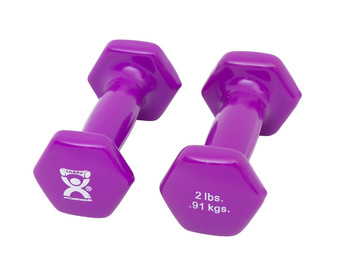CanDo Vinyl Coated Dumbbell - 2 lb pair (Violet)