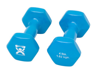 CanDo Vinyl Coated Dumbbell - 4 lbs pair (Light Blue)