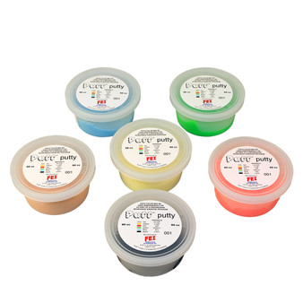 Puff LiTE Exercise Putty – 6 Piece set, Tan-Black (60cc)