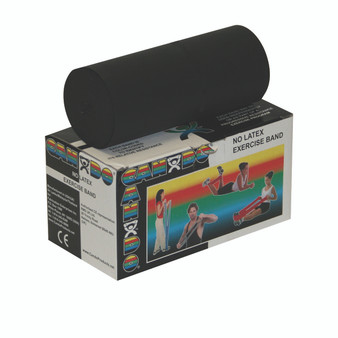 CanDo Latex Free Exercise Resistance Band (6 yd roll - Black - X-heavy)