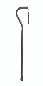 Offset Handle Adjustable Aluminum cane, 29-38" (silver)